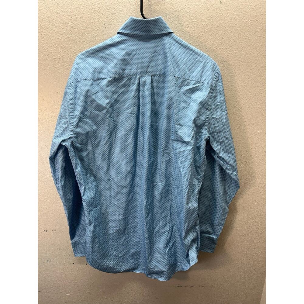 Peter Millar 100% Cotton Button Up Shirt SZ M Blue Paisley All Over Print Career - Picture 4 of 6